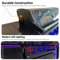 Cuisine extérieure modulaire moderne en acier inoxydable résistant aux intempéries avec porte pliante, design bar à gaz et charbon de bois