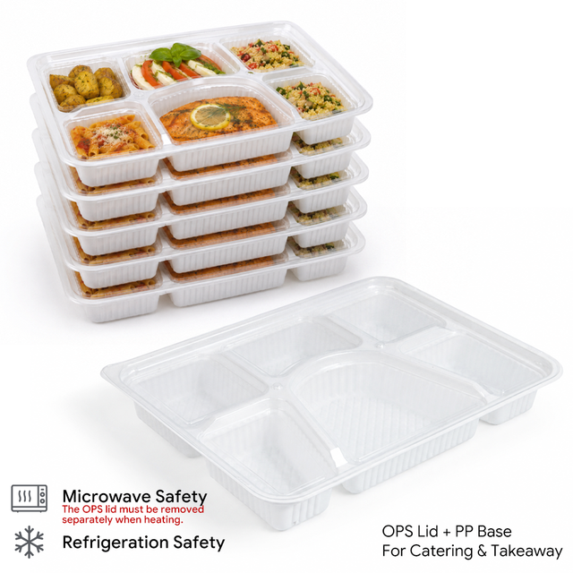 Wholesale Recyclable Disposable PP Food Tray Meal Lunch Boxes with OPS Clear Lid Blister Process Food Container