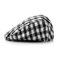 Béret en Tissu de Laine à Carreaux Style Japonais et Coréen, Chapeau Plat Rétro Chaud d'Hiver pour Femme, Mode Vintage, Sport, Fête, Ski, OEM