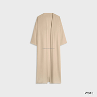 Ensemble Abaya Kimono Ouvert Sans Manches et Robe Longue Intérieure 2 Pièces pour Femme Musulmane – Tenue Quotidienne Décontractée Style Dubaï Islamique