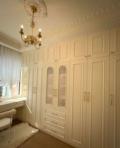 Armoire de luxe en bois de haute qualité garde-robe de meubles de style simple blanc chambre moderne - Product Image 2