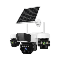 9MP 3 lentes inalámbrico WiFi 4G Panel solar Cámara CCTV al aire libre seguimiento automático Red de Seguridad Cámara CCTV