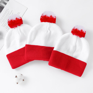 괴상한 안경 세트 양모 볼 모자 크리스마스 신년 파티 축하와 스트라이프 레드 비니 모자 - Product Image 4