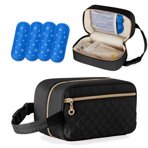 Sac isotherme pour lait maternel avec poignée à boucle détachable pour la garderie - Sac isotherme pour lait maternel avec 4 blocs réfrigérants - Product Image 1