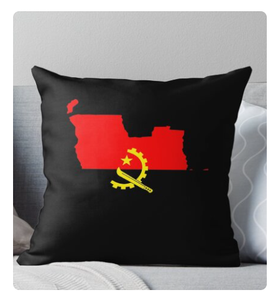 Capa de Almofada Decorativa Quadrada de Poliéster Macio com Bandeira de Angola, Lavável, para Sofá, Cama e Carro – Atacado - Product Image 1