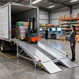 Kleine elektrische hydraulische Entlade plattform LKW AC Power Scheren bühne Mobile Scher gabel Stahl <span class=keywords><strong>container</strong></span> Ladedock <span class=keywords><strong>Leveler</strong></span> - Product Image 2