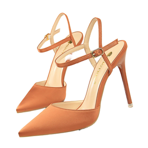 Escarpins Femme 2025 de Haute Qualité à Bout Pointu en Soie avec Bride Cheville, Antidérapants, Tendance, Élégants, Semelle Rouge, Printemps/Été/Hiver - Product Image 1