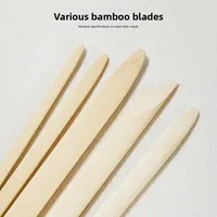 Lot de 5 grattoirs à dents en bambou pour sculpture, outil de sculpture de boue fine, couteau de finition, outil de sculpture en bambou, couteau à argile
