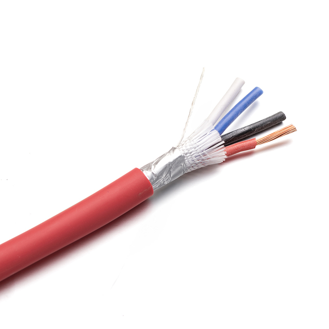 HOTION 1.5mm 4 Cores Stranded Aluminum Foil Shielded Rubber Fire Resistant Industrial Building Cable IP54 Fire Alarm System Bare