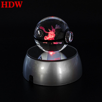 NEW Arrival 50MM 80MM Crystal 3D Ball Action Figure Crysta Glass Ball Sphere Led Night Light pour les cadeaux de Noël