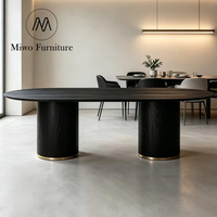 Moderne Möbel Restaurant Eiche Oval Massivholz Rechteckiges Esszimmer-Set 6-8 Sitzplätze für Esszimmer Maßgefertigter Tisch