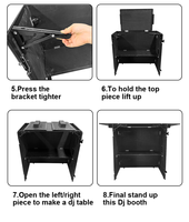Stand photo DJ pliable populaire pour salons professionnels et événements, avec écran LED, flight case et contrôle par application