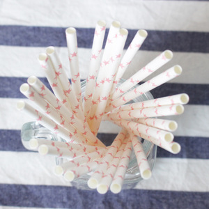 Joinhot Paper Straws White With Pink Stars Disposable Biodegradable For Party Wedding - Product Image 3