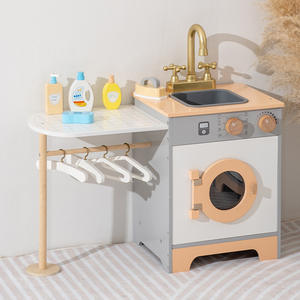 Ensemble de Cuisine Interactive en Bois pour Enfants EDULAND Jeu d'Imitation avec Réfrigérateur Cuisinière et Lave-Linge - Product Image 4