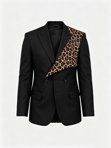 Veste blazer pour homme <span class=keywords><strong>La</strong></span> <span class=keywords><strong>Sape</strong></span> Culture Congo Football à imprimé léopard (avec broche léopard) - Product Image 5