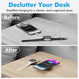 <span class=keywords><strong>Cargador</strong></span> Inalámbrico 2 en 1 Plegable Multifuncional Ligero para iPhone, 15W, Tamaño Mini, Portátil, con Cordón para Reloj - Product Image 3