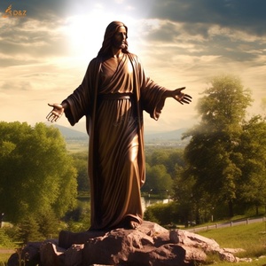 Gran Estatua de Bronce de Jesús Orando y Bendiciendo, con la Mano Abierta, para Exteriores, Escultura Religiosa de Jesús en Bronce - Product Image 6