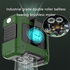 Portable 10000mAh USB Waist Fan Ball Bearing Brushless Motor Red Blue Emergency Lights <b>Three</b> Options Battery for Outdoor English - Product Image 6