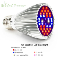 Aluminium 40 LEDS UV IR E27 LED Grow Lights Full Spectrum PAR Plant Light Bulb for Indoor Plants Vegetables Flowers