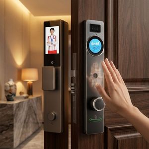 Biometrisches Handvenen-Smartlock 3D-Gesichtserkennung Türklingel mit Kamera WLAN Tuya <span class=keywords><strong>App</strong></span> Fernentriegelung Digitales Schloss Cloud Holztür - Product Image 5