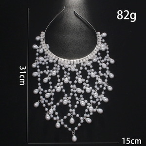 Serre-tête bohème à pampilles de perles avec chaîne perlée à franges pour mariée, accessoire de cheveux pour mariage, fête, bal de promo, soirée - Product Image 3