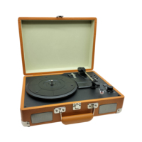 Moderne rétro gramophone platine tourne-disque avec poignée multi Sans Fil USB Mallette Portable lecteur vinyle
