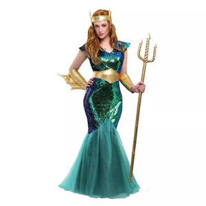 Ensemble de jeu de rôle pour couple Poseidon et <span class=keywords><strong>sirène</strong></span> - Robe maxi à paillettes, tenue de style grec, costume de cosplay sur le thème de la mythologie océanique - Product Image 6
