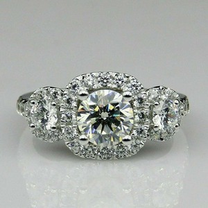 Anello di Lusso in Oro Bianco e Rame con Diamante Sintetico, Gioiello Elegante da Donna per Fidanzamento - Product Image 2