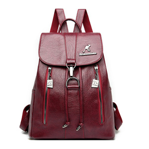 กระเป๋าเป้สะพายหลังแฟชั่นวินเทจสำหรับผู้หญิงกระเป๋าเป้สะพายหลังหนังความจุขนาดใหญ่กระเป๋านักเรียนสำหรับสาวๆกระเป๋าสะพายไหล่แบบลำลอง - Product Image 2