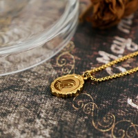 Collares de Moda 2026, Joyería de Acero Inoxidable 316L, Chapado en Oro PVD de 18k, Collar Religioso de la Virgen María para Mujer