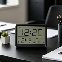 Ultradünne Einfache Geräuschlose LCD Digitaluhr Magnet Dual-Use Tisch- & Wandmontage Design Batteriebetrieben Temperatur Luftfeuchtigkeit OEM