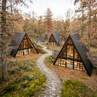 Casa Prefabricada de Lujo de Instalación Rápida, Estructura de Acero en Forma de A, Casa Prefabricada Triangular Tipo Contenedor para Desarrolladores de Proyectos