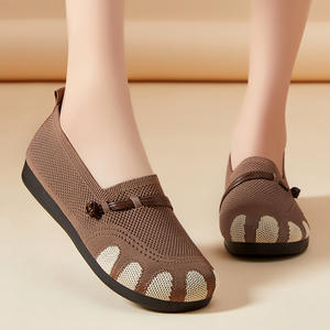 Women's Breathable Comfort Soft-Sole Knitted Sneakers Lightweight <b>Basketball</b> Style Hollow Mesh Flats for Summer Sports <b>Shoes</b> - Product Image 6