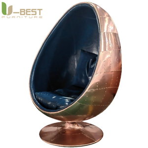 U-best Modern Aluminum Aviator Egg <strong>Pod</strong> <strong>Chair</strong> with Leather for Bar Lounge Interiors Handcrafted Swivel <strong>Chair</strong> - Product Image 1