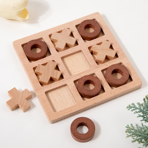 Jeu de société Tic Tac Toe en bois fait main, ensemble solide <span class=keywords><strong>pour</strong></span> deux joueurs, idéal <span class=keywords><strong>pour</strong></span> les fêtes, les activités de plein air, les adultes et les enfants, jeu éducatif amusant - Product Image 5