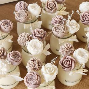 Bougies Parfumées Romantiques de Gros, Mini Bougies Élégantes avec Fleurs <span class=keywords><strong>pour</strong></span> Décoration, Luxe Scented <span class=keywords><strong>pour</strong></span> Cadeaux et Décoration Intérieure - Product Image 6