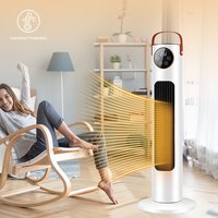 Chauffage d'appoint électrique en céramique PTC 2000W, protection contre la surchauffe, thermostat réglable, design portable autoportant, économe en énergie