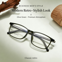 7334 Montures de lunettes en acétate de cristal ultra-légères, originales, élégantes, rétro, au style littéraire et raffiné