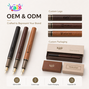 Stylo plume en bois de bambou personnalisé KAIX, stylo plume exécutif en métal avec pointe fine pour cadeaux promotionnels - Product Image 3
