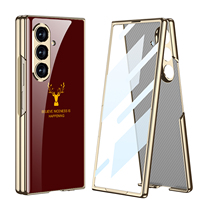 Étui magnétique original GKK pour Z Fold 7 6, coque de téléphone portable antichoc élégante en PC électroplaqué couleur unie