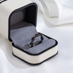 Messi Jewelry MSR-1788 9K Gold Round Cut Fashion <b>Ring</b> <b>Black</b> rhodium plating Sapphire Gemstone <b>Ring</b> - Product Image 5
