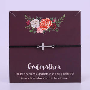 Христианский браслет серебряного тона I love God Godmother Дружба Ювелирные изделия боковой крест амулетный браслет для женщин девушек мужчин - Product Image 3