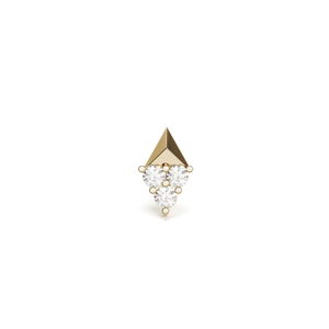 Lotus Wholesale – Clous d'oreille en or massif 9k, 14k, 18k avec vis à filetage interne et pierre Moissanite pour piercing corporel - Product Image 4