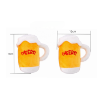 Jouet pour chien en peluche en forme de bouteille de bière et de chopes à bière, jouet couineur pour chiens de petite et moyenne taille
