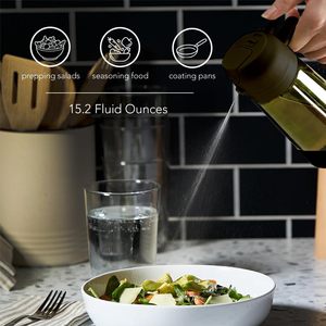 Botella Dispensadora de Aceite de Oliva 2 en 1 de 470 ml, Botella de Vidrio Premium para Rociar Aceite, Apta para Estufa, Empaquetado en Caja de Color para Cocinar - Product Image 3