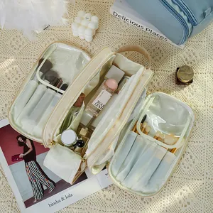 Durable And High Quality PU Makeup Travel Bag Travel Cosmetic Bag Organizer Large Capacity Travel Cosmetic Bag