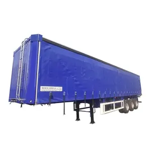 China Factory 3 Axle 40 50 60 Ton 40FT Utility Curtain Side Box Semi Trailer for Sale