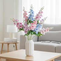 Fleurs artificielles réalistes Delphinium, toucher naturel, fausses fleurs de jacinthe et de violette en latex, décoration de mariage