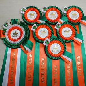 Cinta de roseta personalizada premium multiusos, colorida, para concursos caninos y ecuestres, juegos de cintas de premio, roseta de manta de rosas de EE. UU. - Product Image 3