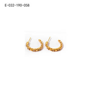 <b>Crystal</b> <b>Earrings</b> 316L Stainless Steel PVD Gold Plating Sustainable Resistant <b>Studs</b> For Women Jewelry - Product Image 1